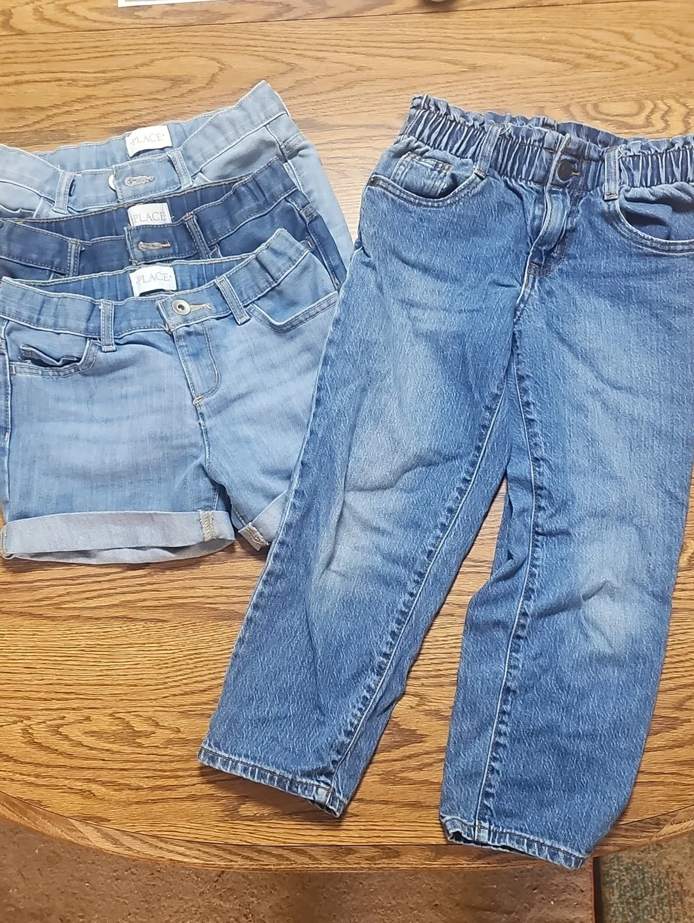 Children's Place Jean Shorts Girls Size 7 Lot (With Full Length Size 8 Jeans)